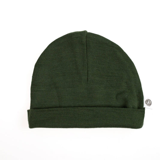 Wollen baby muts - Merinowol - Rifle Green: 50