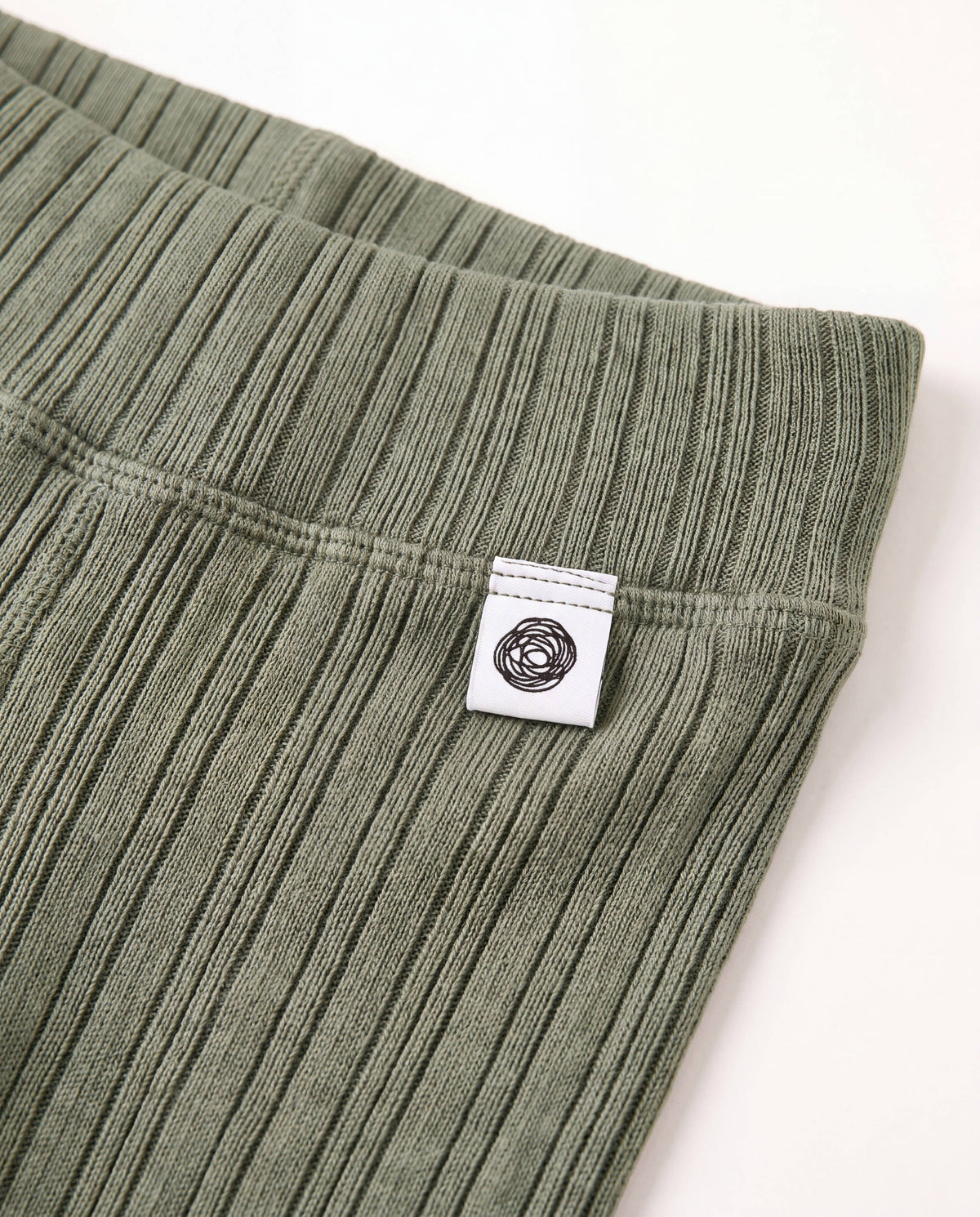 Wollen broekje rib - merinowol - Oil Green: 50