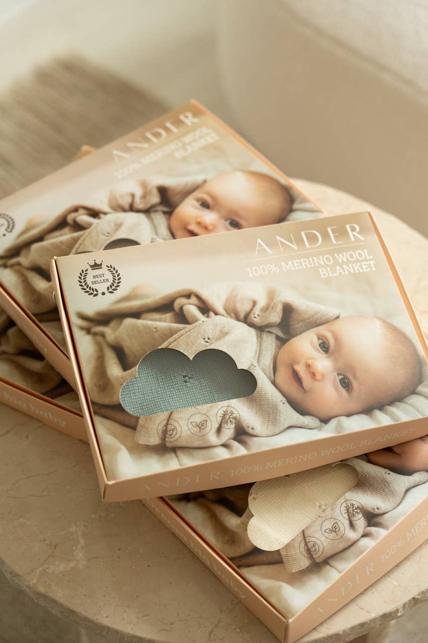 AUSILIA Merino Babydeken – 100% Pure Merinowol: Gebroken wit