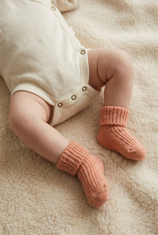 Wollen Baby Sokjes - Peach Fuzz: 17/18