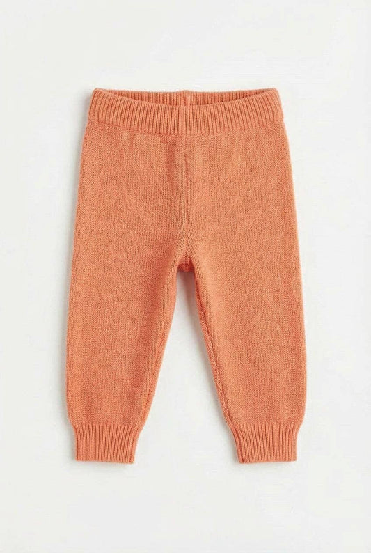Merinowol gebreid baby broekje - Peach Fuzz: 50/56 62/68