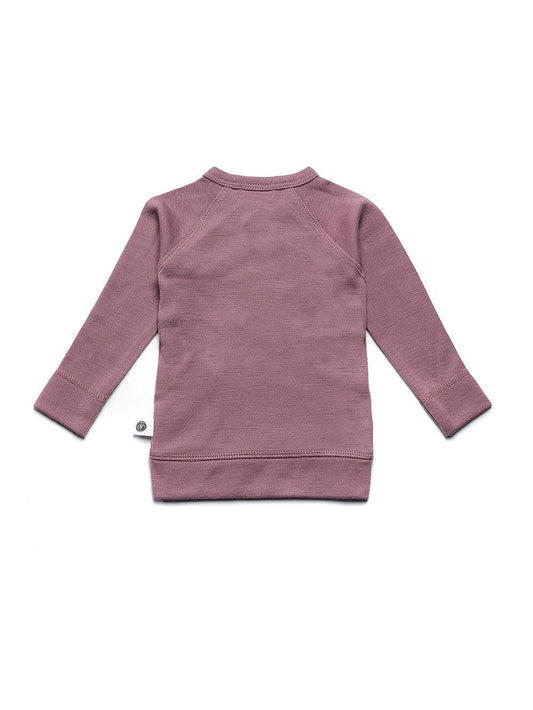 Baby wollen overslagtrui – Merinowol - Grape Shake: 50
