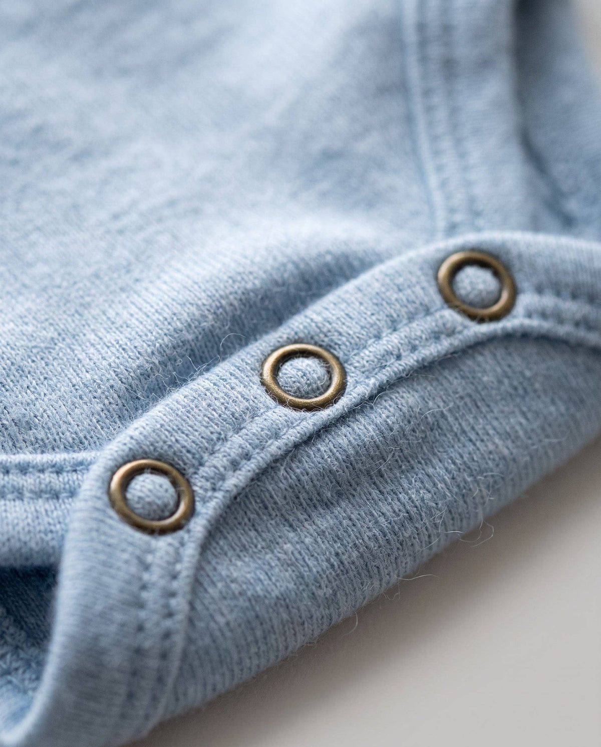 Wollen Overslagromper lange mouw – Merinowol - Blue Fog: 56