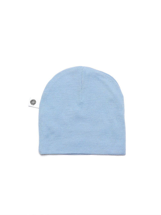 Wollen baby muts - Merinowol - Blue Fog: 44-56-68