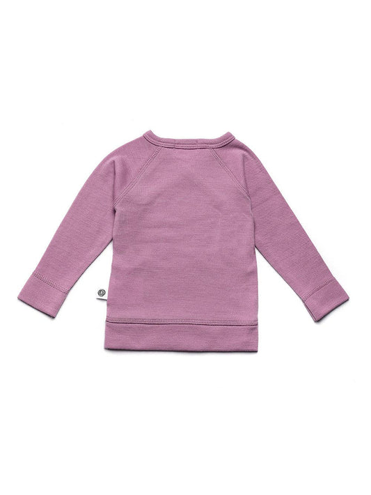 Baby wollen overslagtrui – Merinowol - Lavender Mist: 62