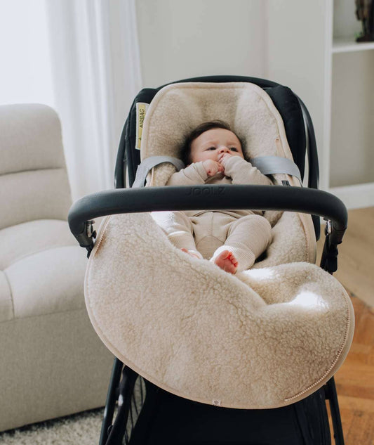 Baby voetenzak voor autostoel of maxi-cosi - Merinowol: Naturel
