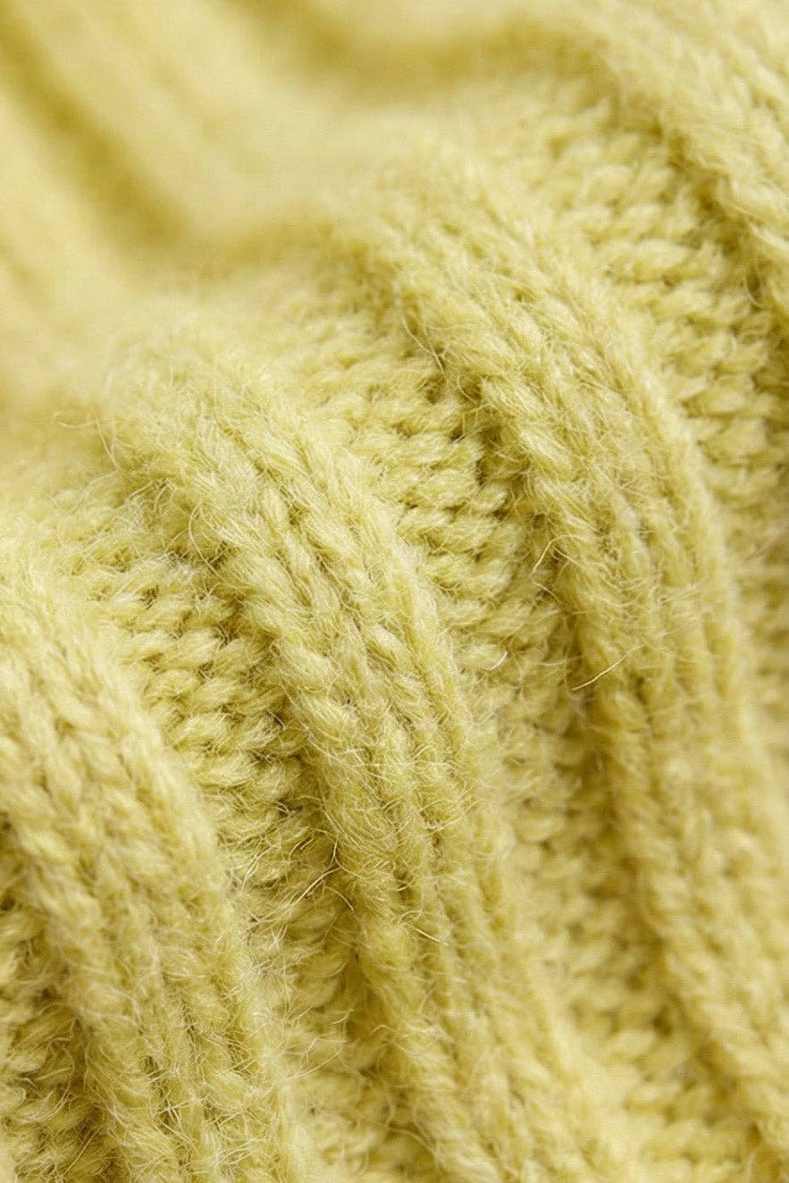 Merinowol Gebreide Baby Muts - Lemonade: 62/68