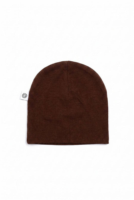 Wollen baby muts - Merinowol - Chocolate Fondant: 50