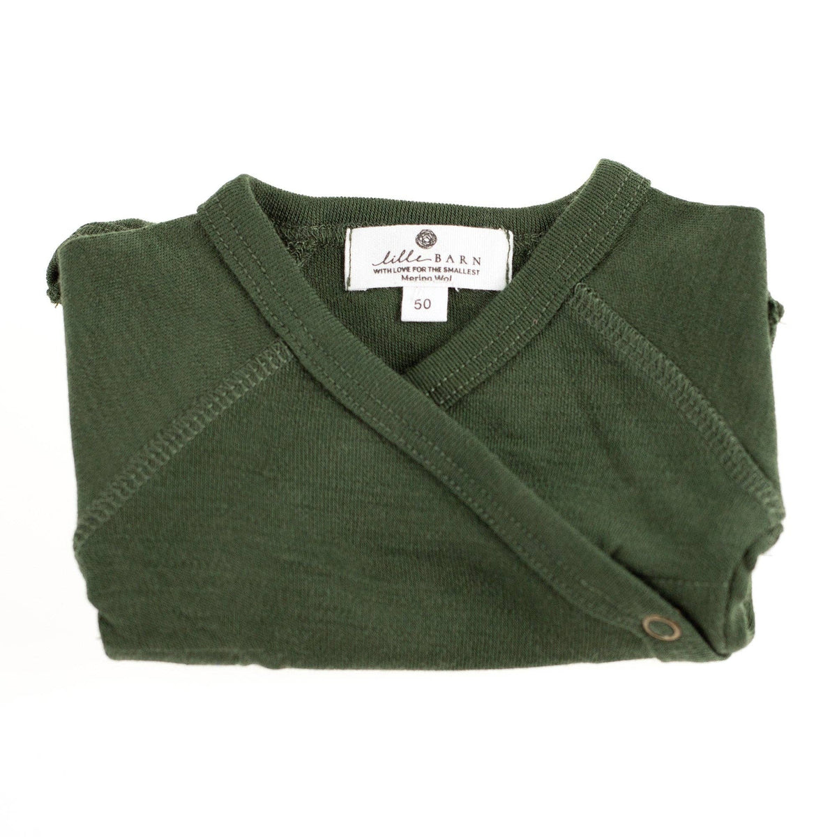 Wollen Overslagromper korte mouw – Merinowol - Rifle Green: 62