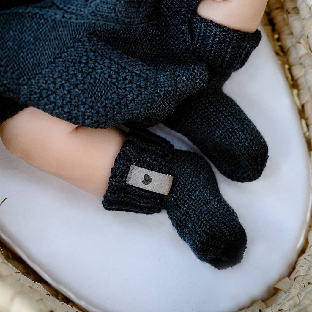 Merinowollen sokken voor pasgeborenen: Dark Navy