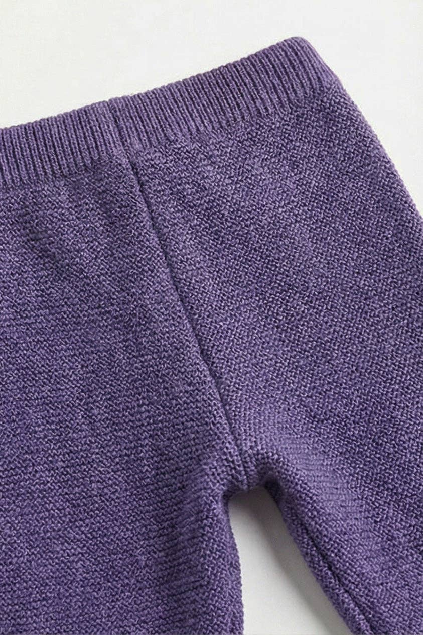 Merinowol gebreid baby broekje - Violet: 44 en 50/56