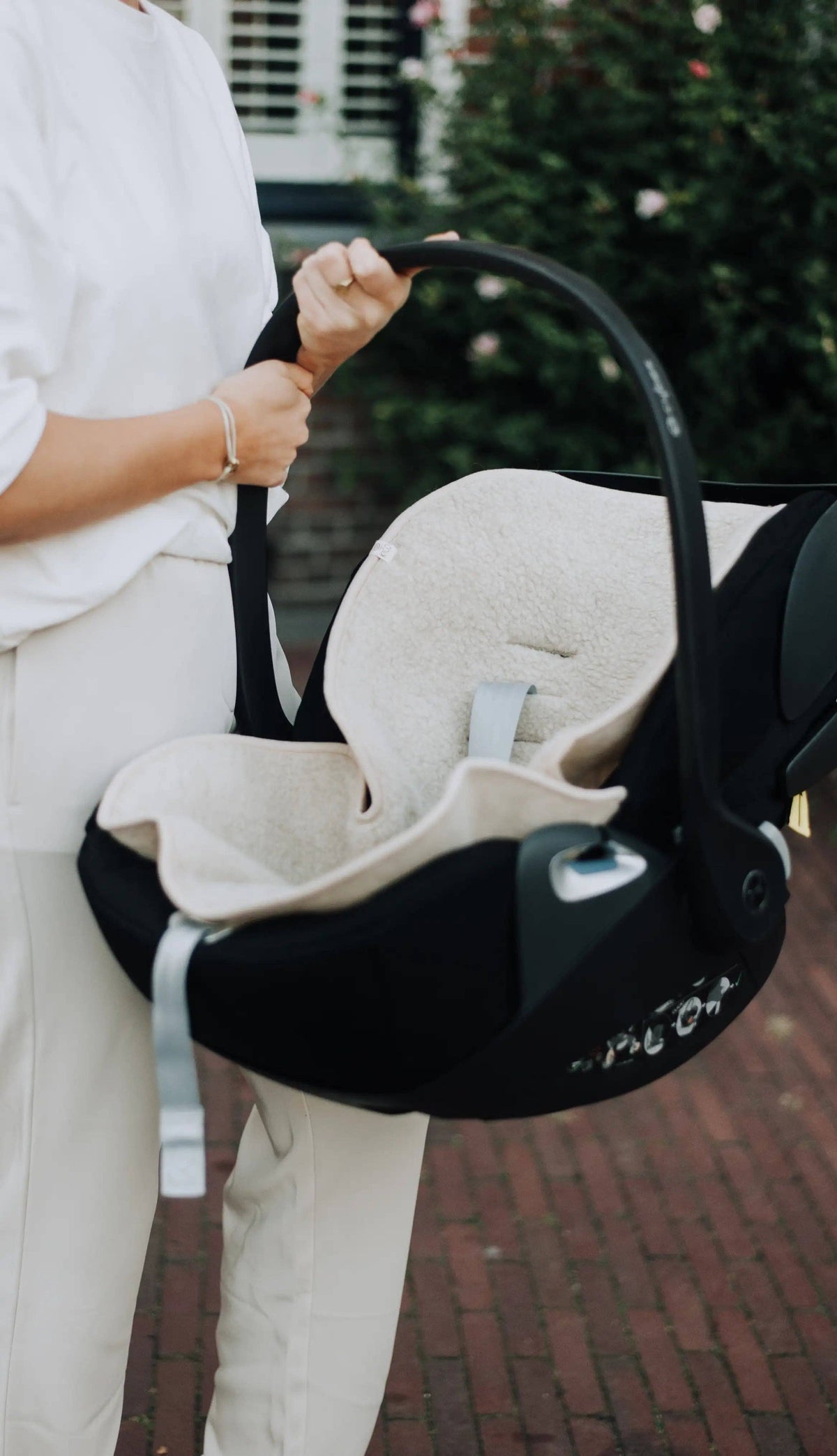 Onderlegger voor buggy of maxi cosi – Merinowol: Naturel