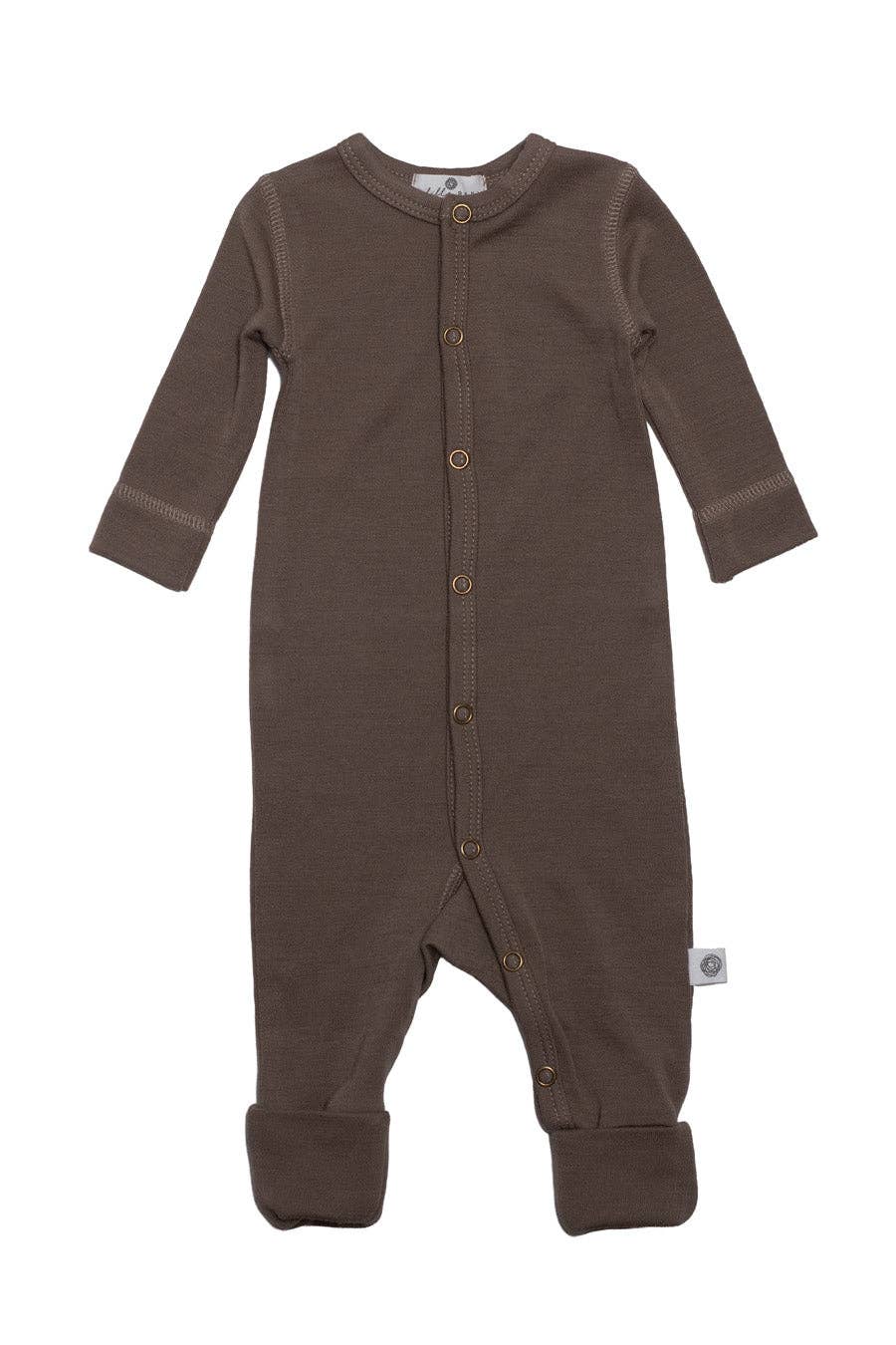 Wollen baby pakje / playsuit - Merinowol - Walnut: 50