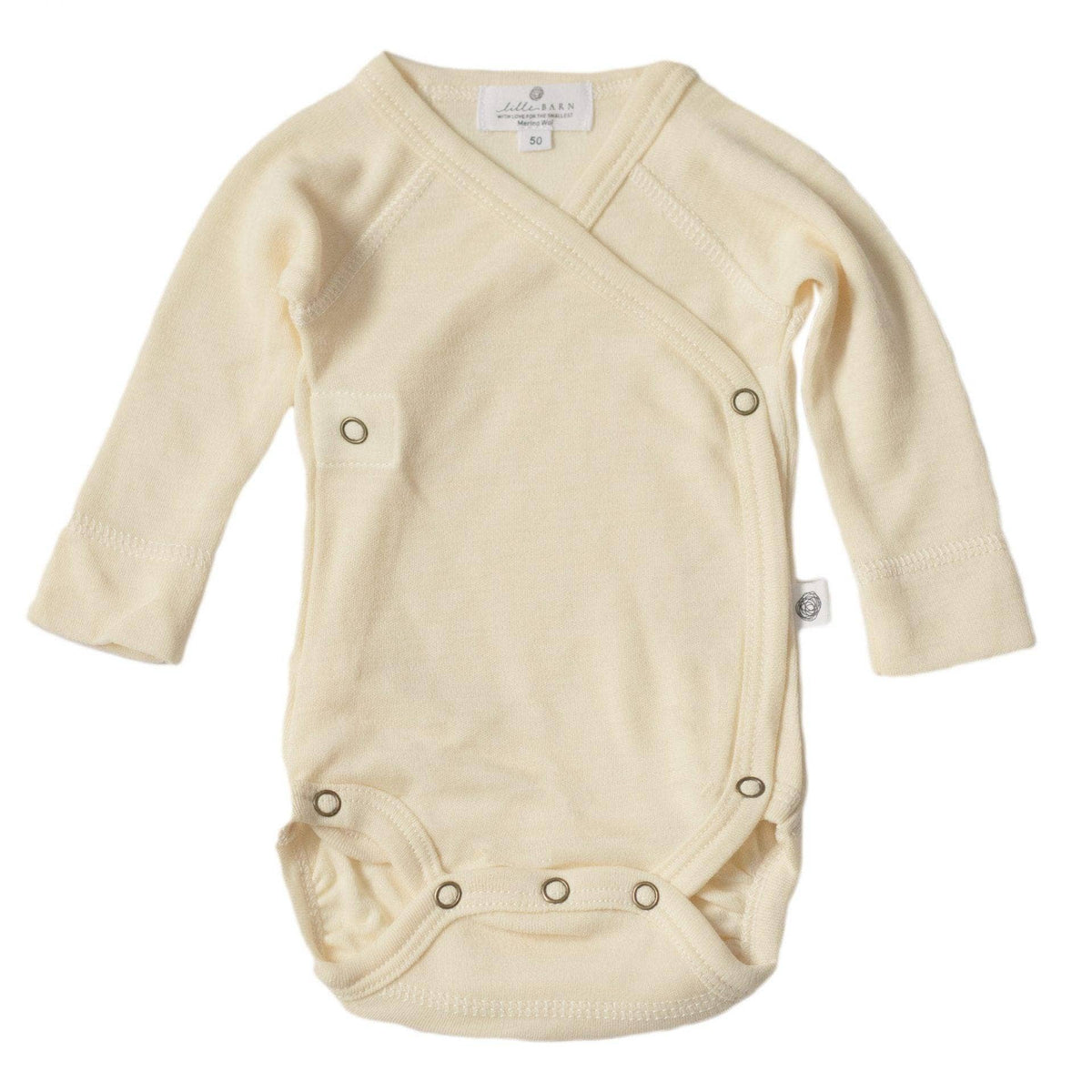 Wollen Overslagromper lange mouw – Merinowol - Naturel: 44, 50, 56 en 62