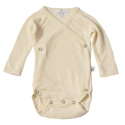 Wollen Overslagromper lange mouw – Merinowol - Naturel: 44, 50, 56 en 62