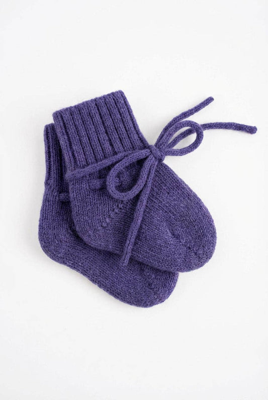Wollen Baby sokjes / Newborn Sokjes - Merinowol - Violet