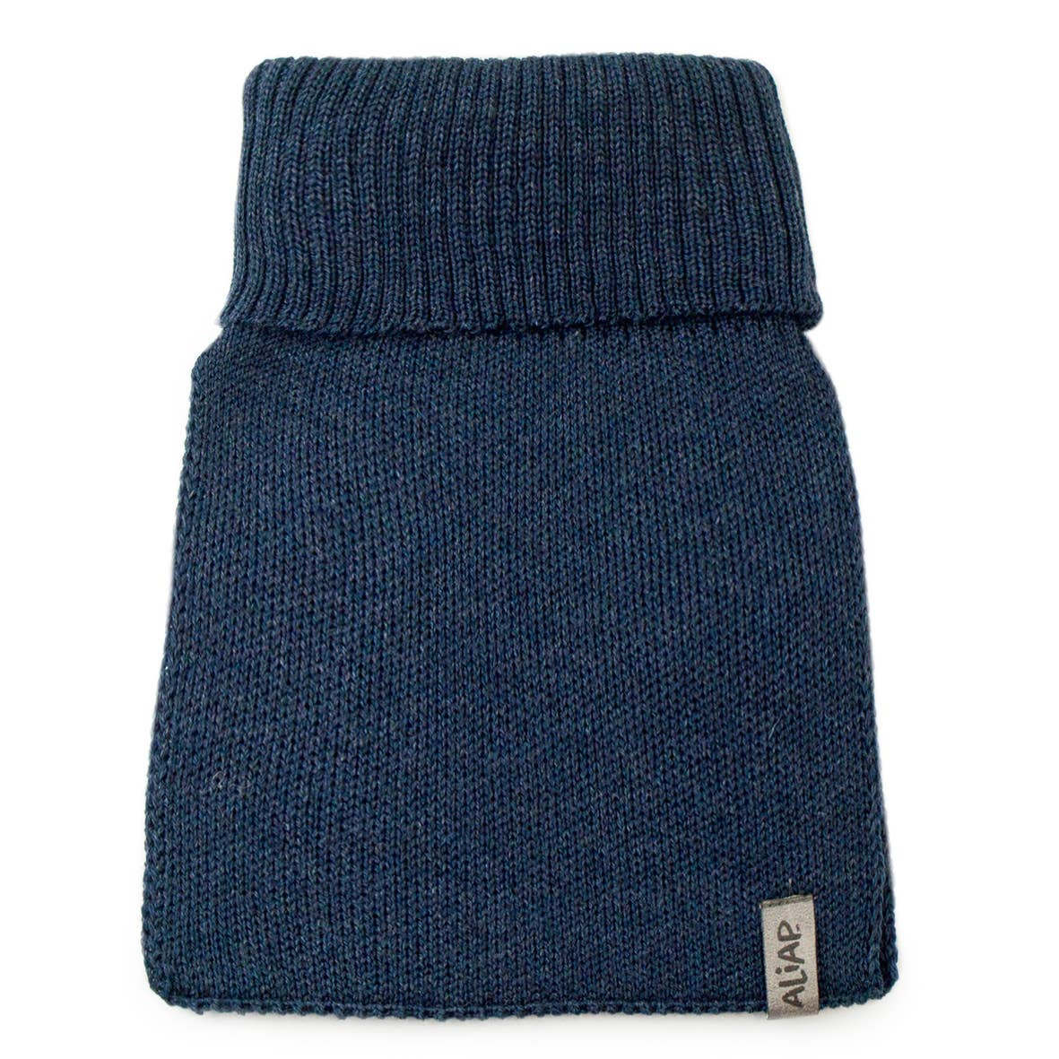 Merinowollen nekwarmer - effen gebreid 4958W: Dark Navy