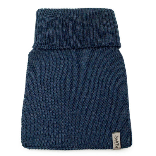 Merinowollen nekwarmer - effen gebreid 4958W: Dark Navy
