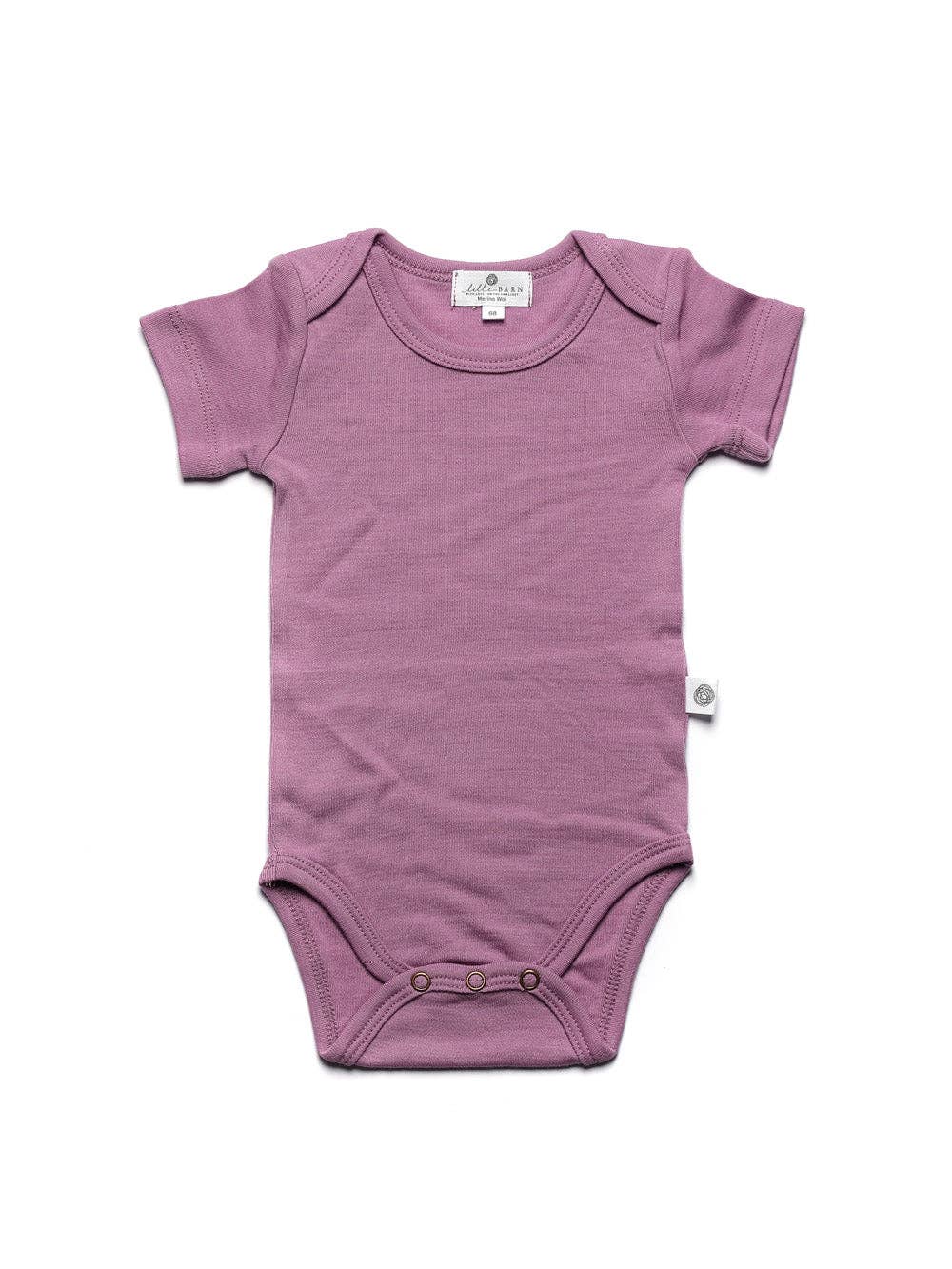 Wollen Romper korte mouwen – Merinowol - Lavender Mist: 74