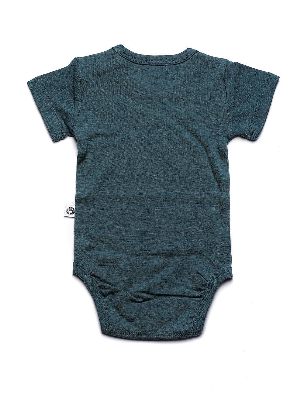 Merinwol romper korte mouwen - merinowol  - Orion Blue: 80