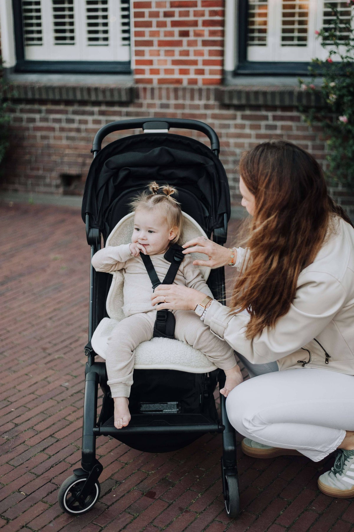 Onderlegger voor buggy of maxi cosi – Merinowol: Naturel