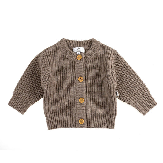 Gebreid Wollen Baby Vestje - Merinowol - Cobble: 62 en 68
