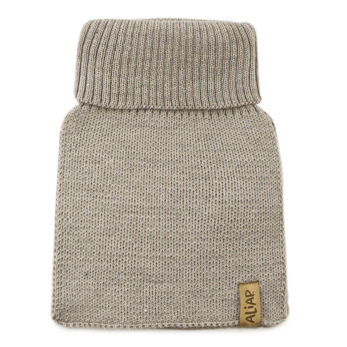 Merinowollen nekwarmer - effen gebreid 4958W: Beige