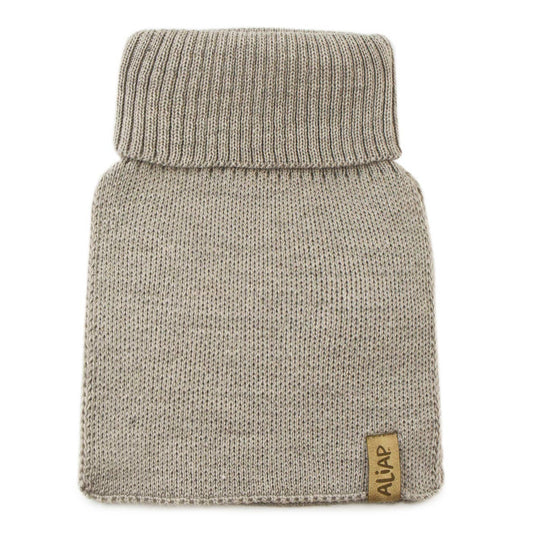 Merinowollen nekwarmer - effen gebreid 4958W: Beige