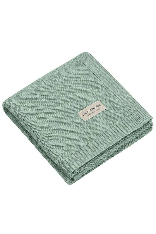 100% merinowollen babydeken - gebreid ABACO: Sage