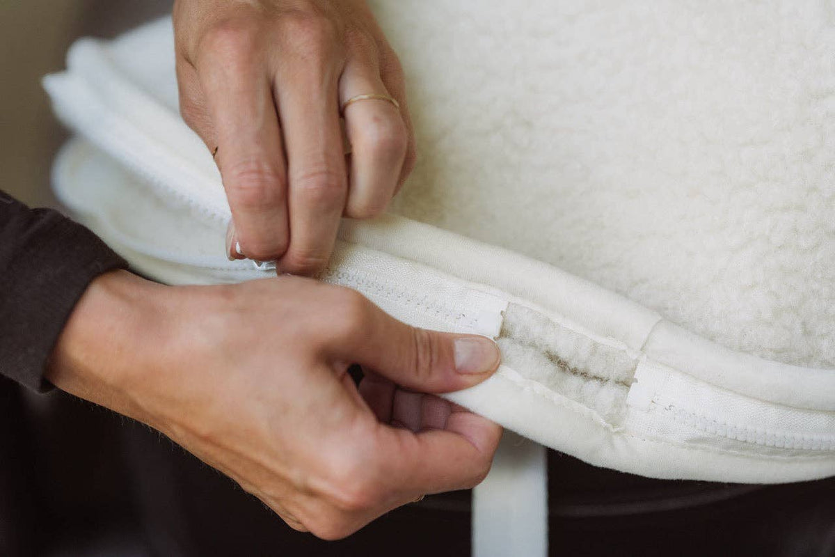 Baby voetenzak voor autostoel of maxi-cosi - Merinowol: Beige
