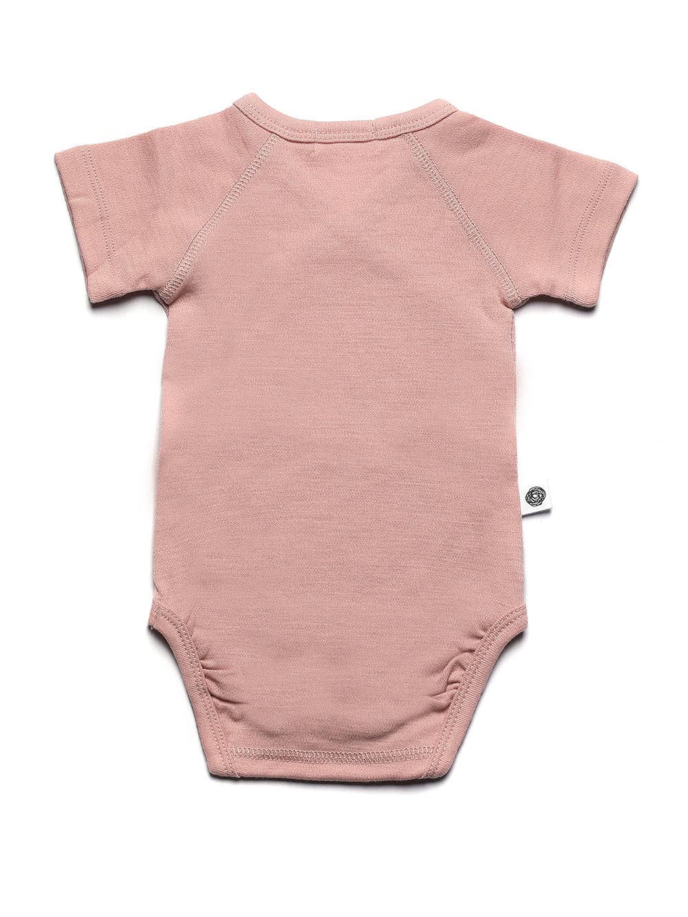 Wollen Overslagromper korte mouw – Merinowol - Misty Rose: 50
