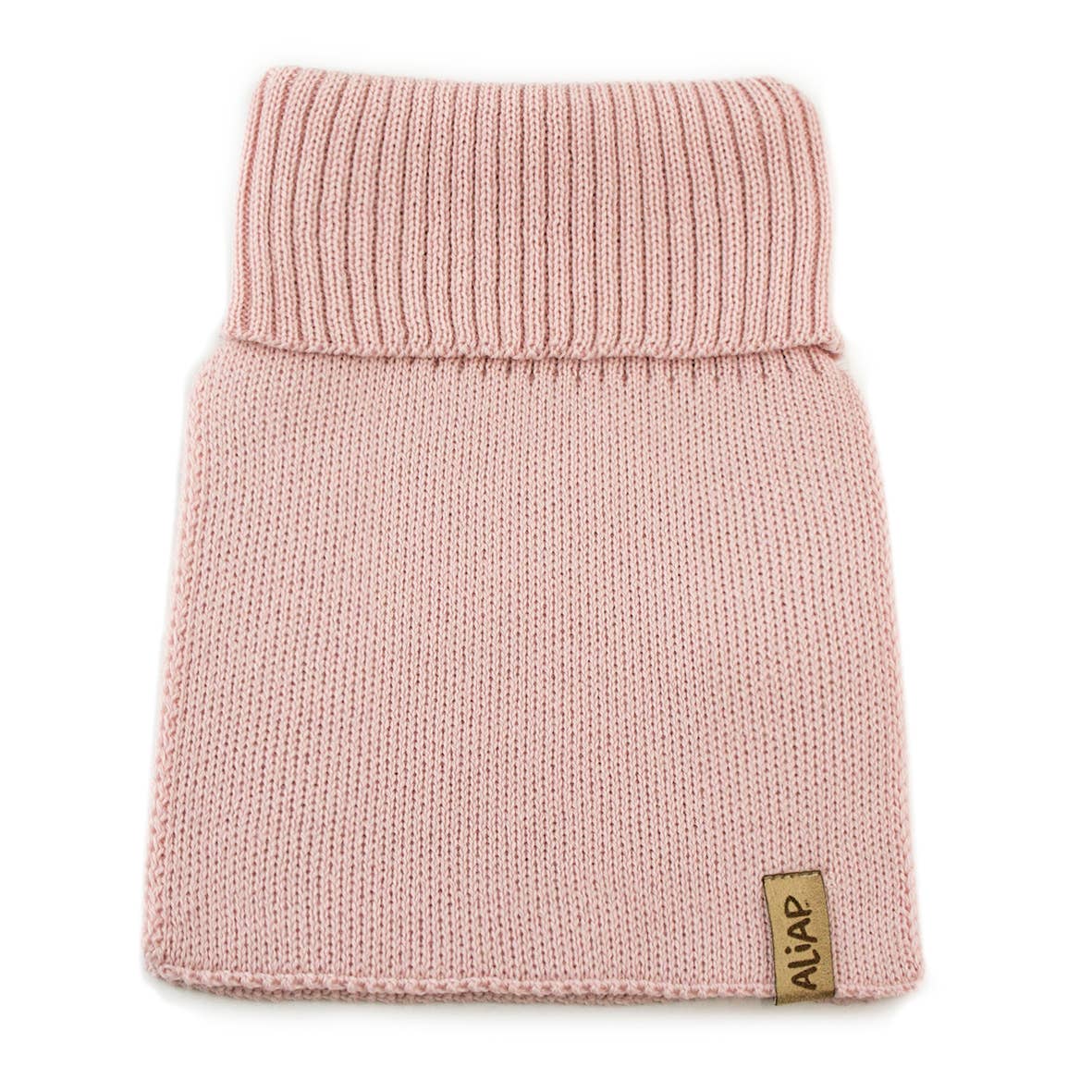 Merinowollen nekwarmer - effen gebreid 4958W: Beige