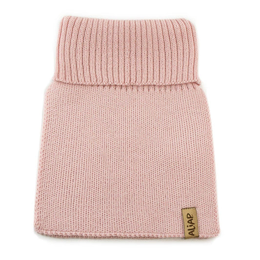 Merinowollen nekwarmer - effen gebreid 4958W: Beige