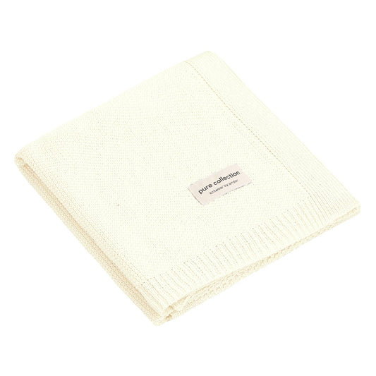 100% merinowollen babydeken - gebreid ABACO: Off-White