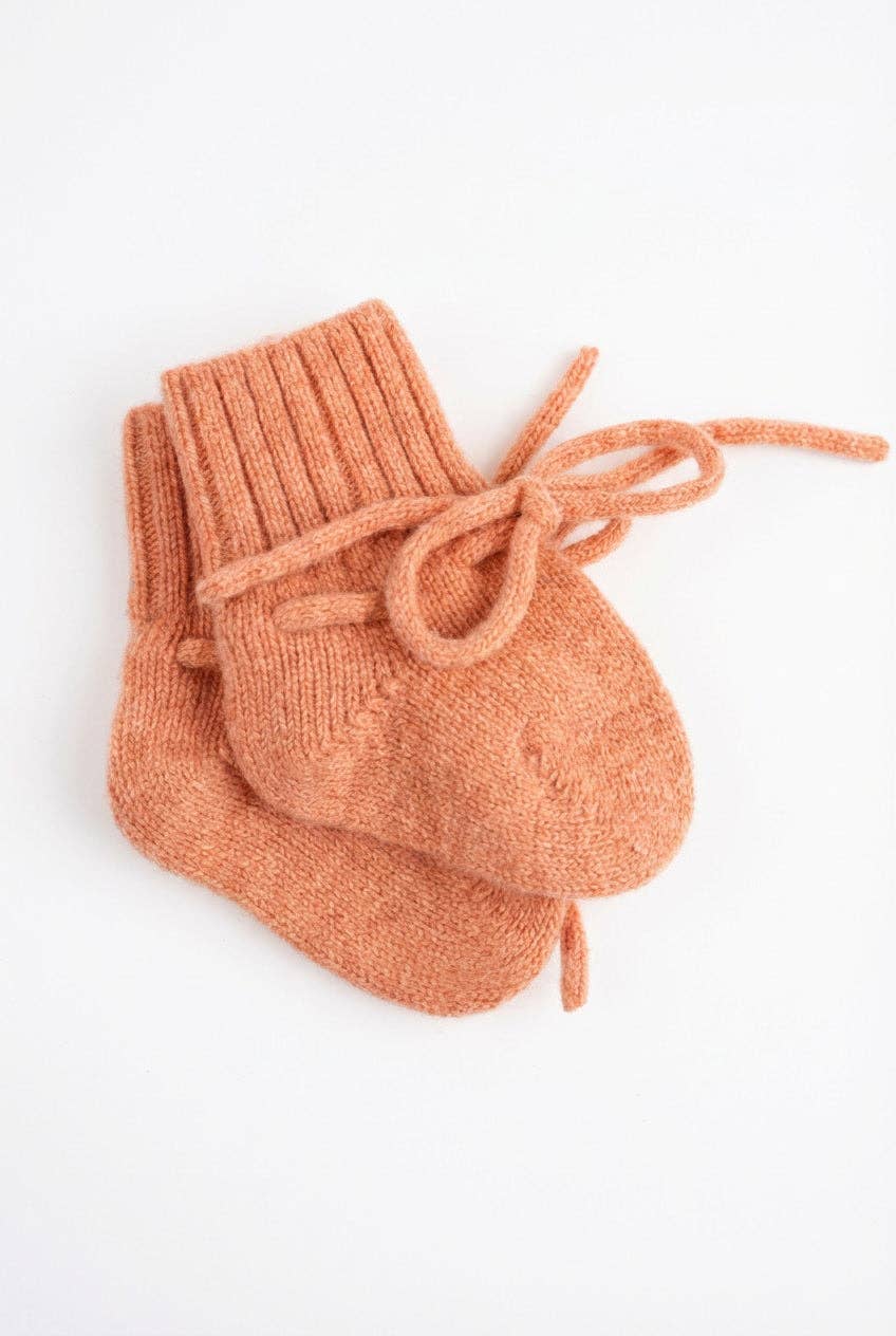 Wollen Baby sokjes / Newborn Sokjes - Merinowol - Peach Fuzz