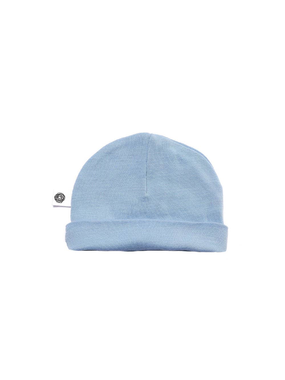 Wollen baby muts - Merinowol - Blue Fog: 44-56-68