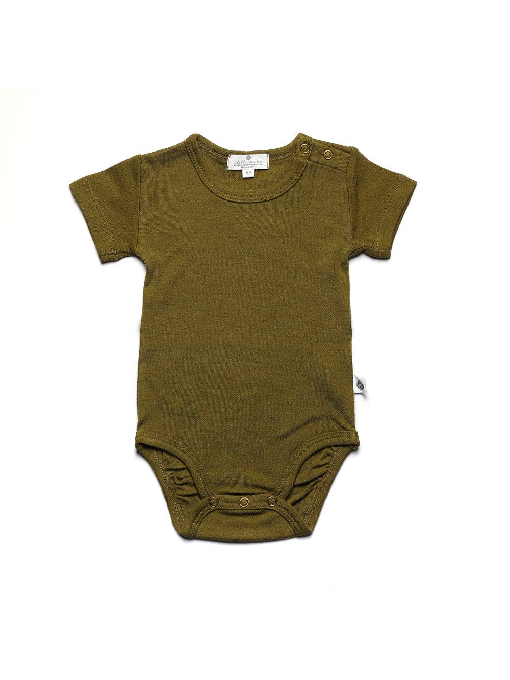 Merinwol romper korte mouwen - merinowol  - Fir Green: 68
