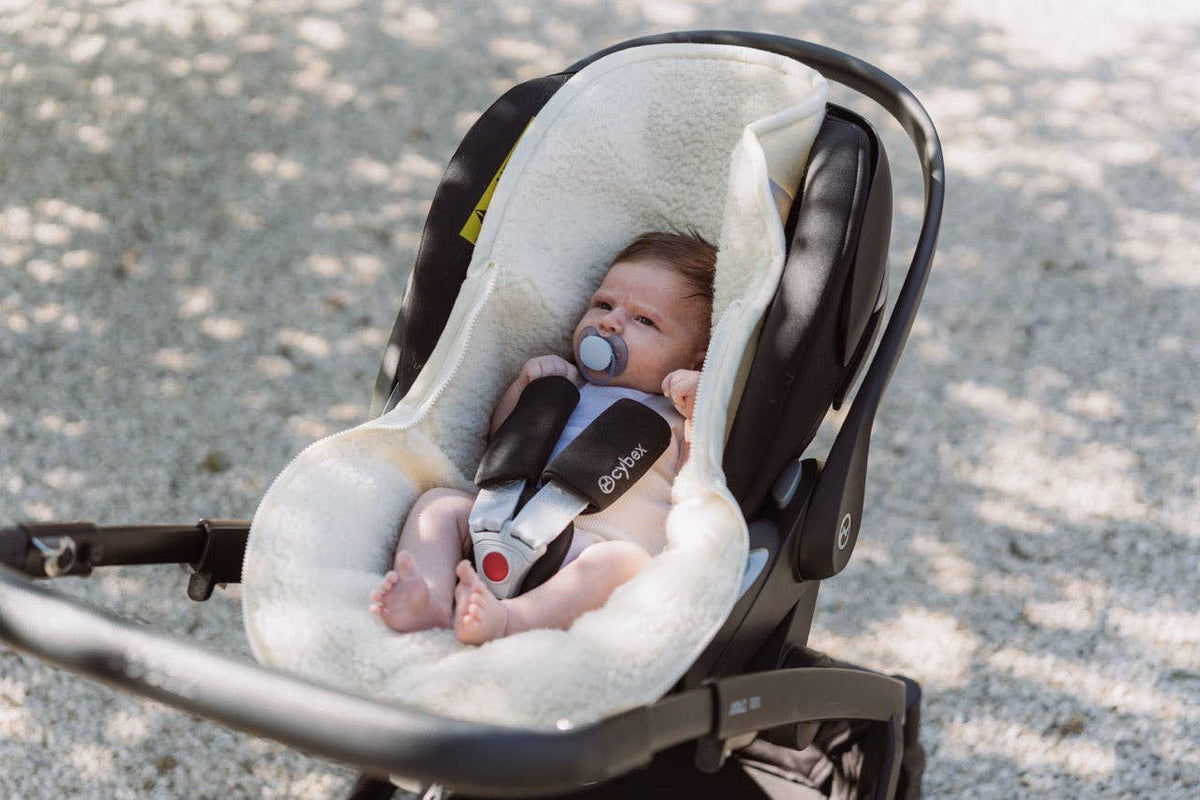 Baby voetenzak voor autostoel of maxi-cosi - Merinowol: Beige